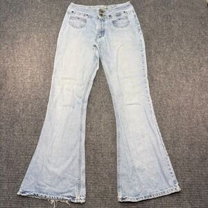 Vintage Mudd Flare Jeans Light Wash Y2K Wide Leg Double Button Size 5 MD 2024